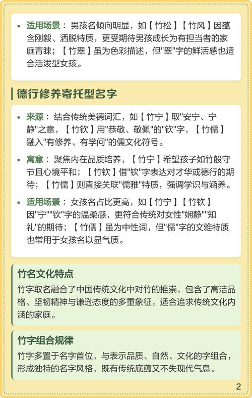 男孩取名用竹字有什么美好的寓意和含义？