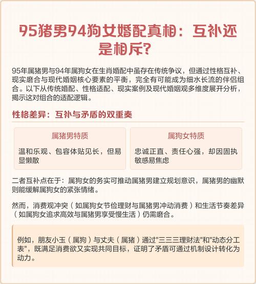 94狗女与95猪男配对是否合适？