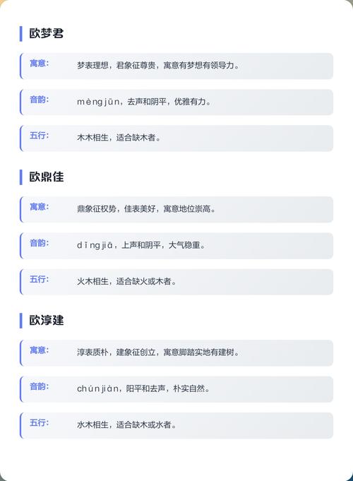 欧姓男孩取什么名字有深刻含义？
