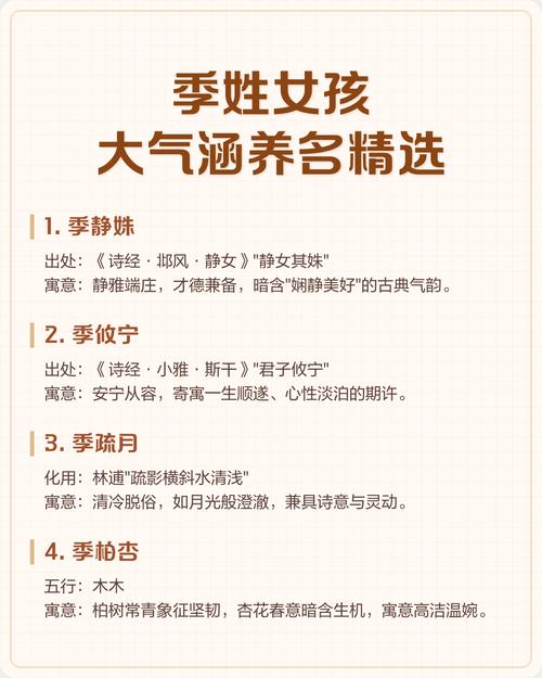 姓季的女孩取个有创意的名字叫什么好？