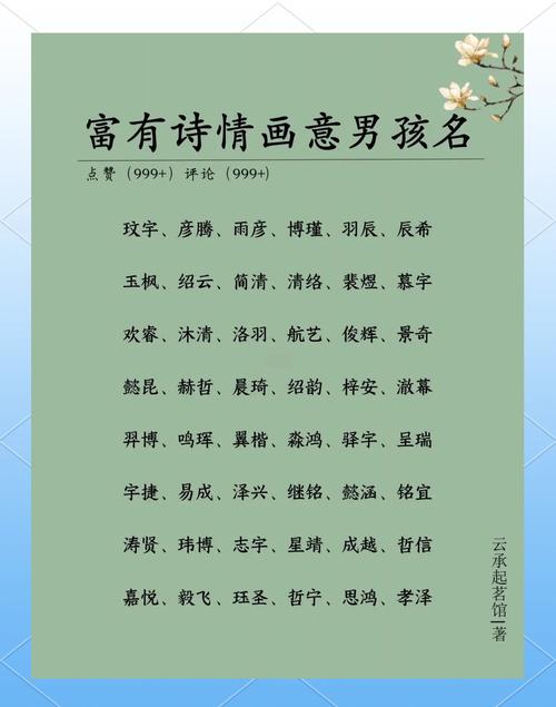 滑姓诗意男孩名字，有没有什么既文雅又富有诗意的名字推荐呢？