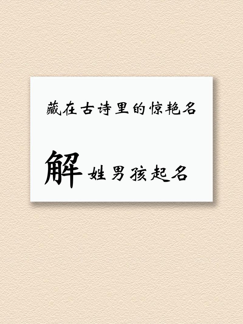 解姓男孩名字中蕴含独特优美，能否推荐一个这样的名字呢？