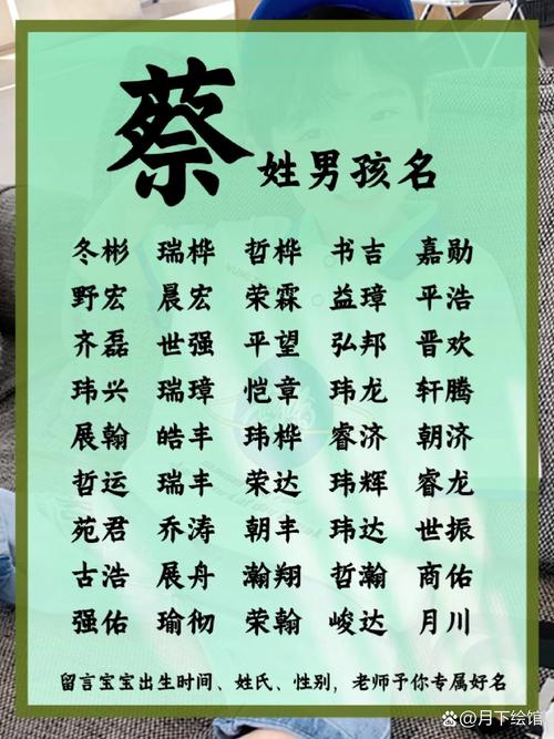 蔡姓男宝宝取名时，有没有什么既独特又优美的名字推荐呢？