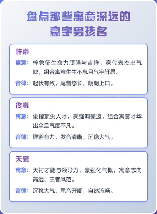 豪字取名对男孩有什么特别的寓意和期望？