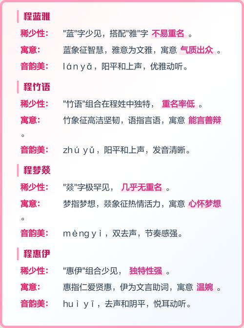 程姓女孩取一个既优美又大方的名字，有什么好建议吗？