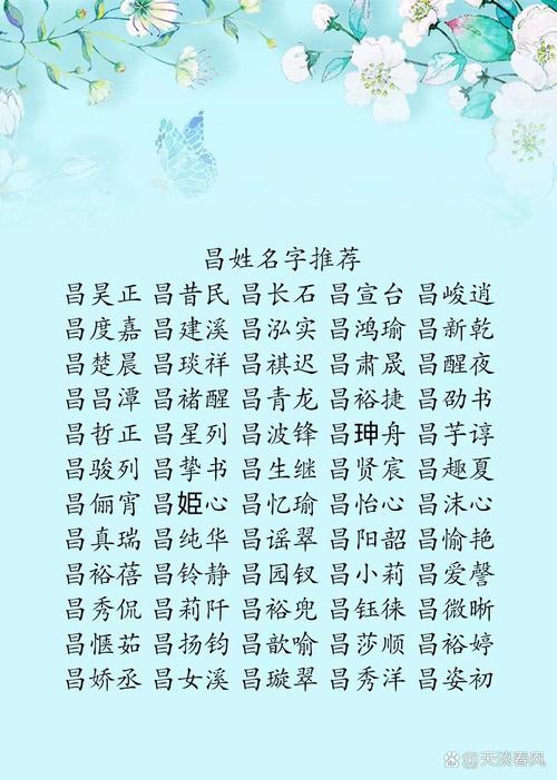 昌姓女孩取个有灵气的名字叫什么好？