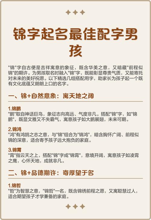 锦字取名寓意男孩，能否体现富贵吉祥、才华横溢的美好愿景？