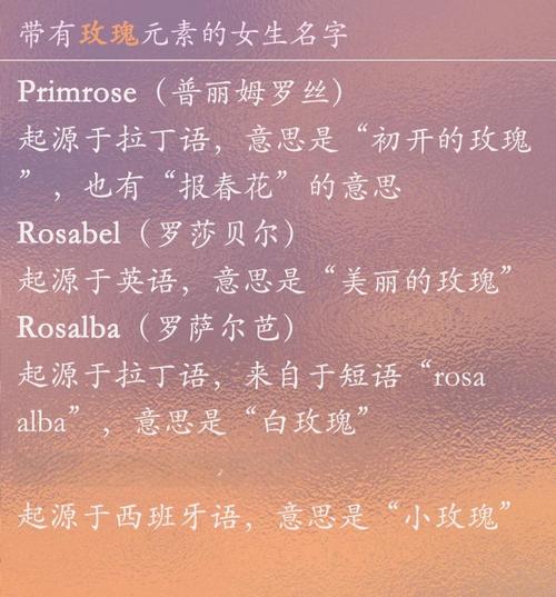用‘玫’字为女孩取名，寓意着什么美好含义？