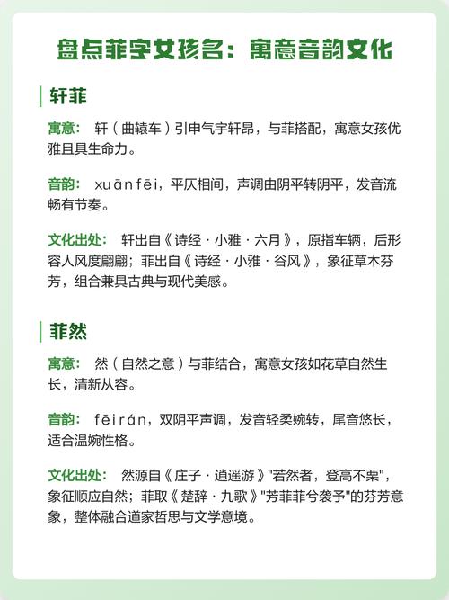 菲字取名寓意女孩，有哪些美好的象征和含义呢？