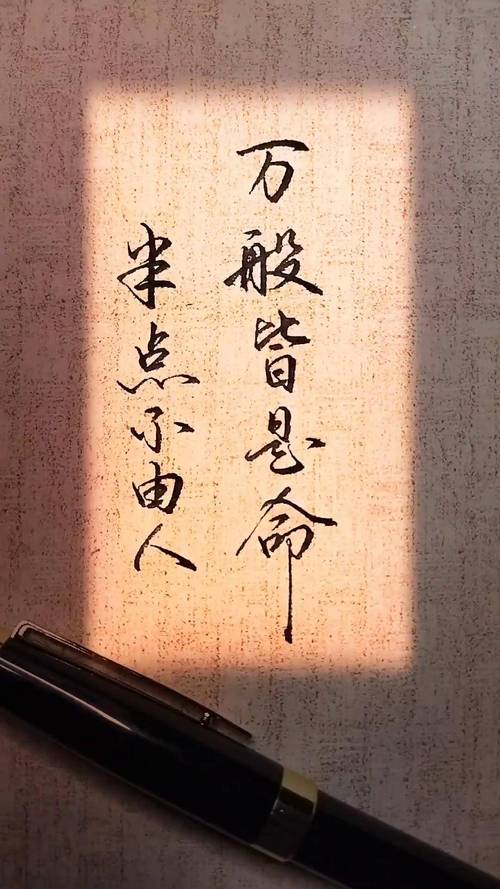 ‘万般皆是命，半点不由人’这句话为长尾，应该怎么表达？