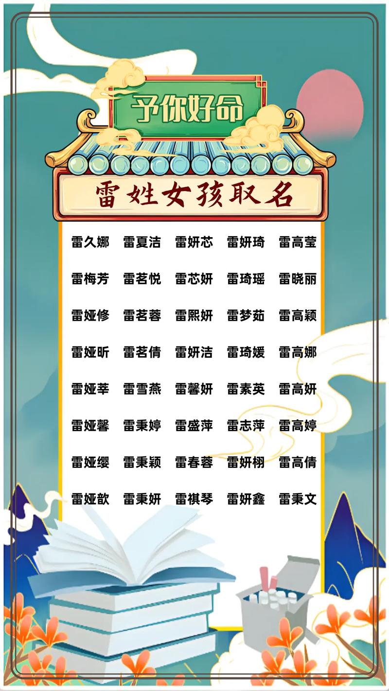 雷姓有涵养的女孩叫什么名字呢？有没有什么寓意美好的名字推荐？