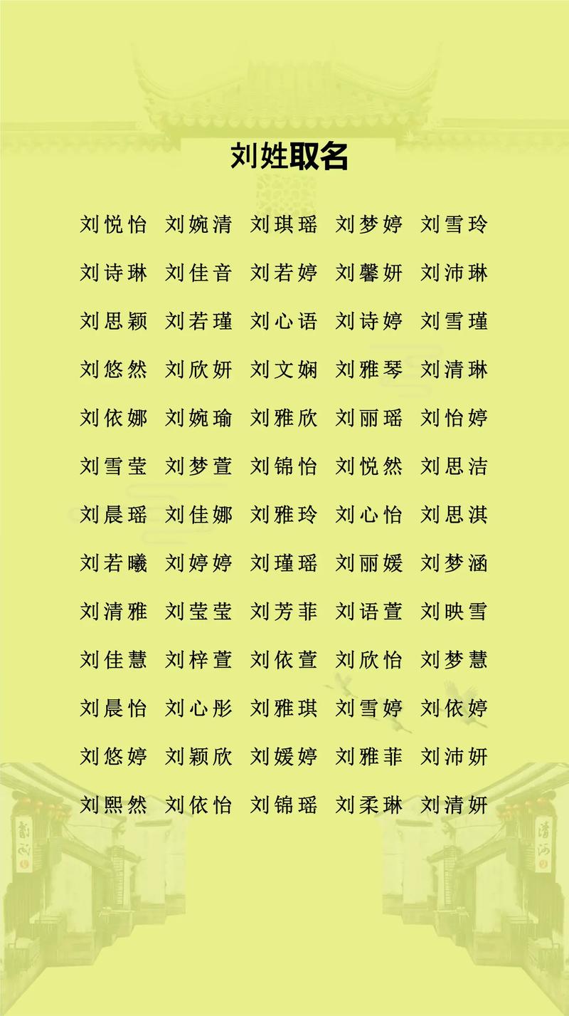 刘姓气质女孩取什么名字好？