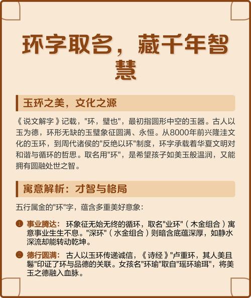 环字取名寓意女孩，有哪些美好的象征和含义？