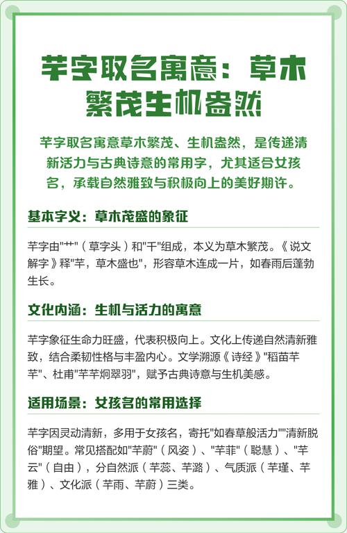 芊字取名寓意女孩，代表草木茂盛、生机勃勃，如何体现其美好寓意？