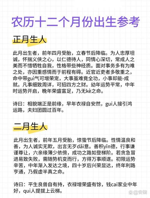 农历几月生日是什么命，几月生人分别是什么命？