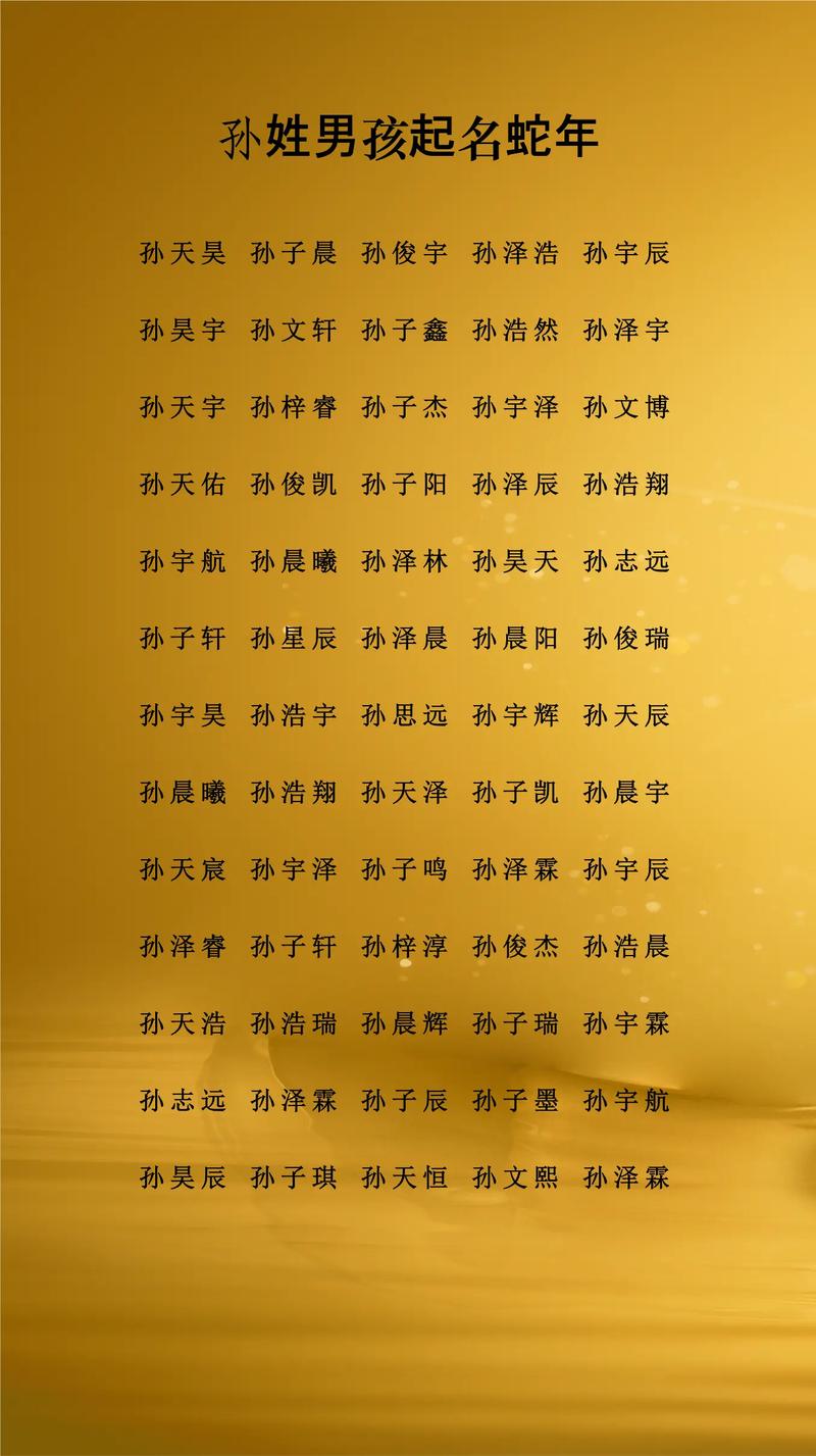 孙姓男孩名字中寓意美好的，有没有什么好听的推荐？