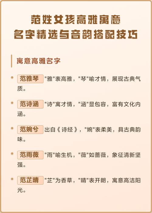 范姓女孩起个有诗意的名字，有没有什么好建议？