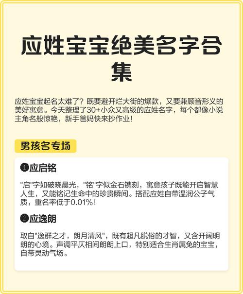 有哪些富有创意的应姓男孩名字可以取？