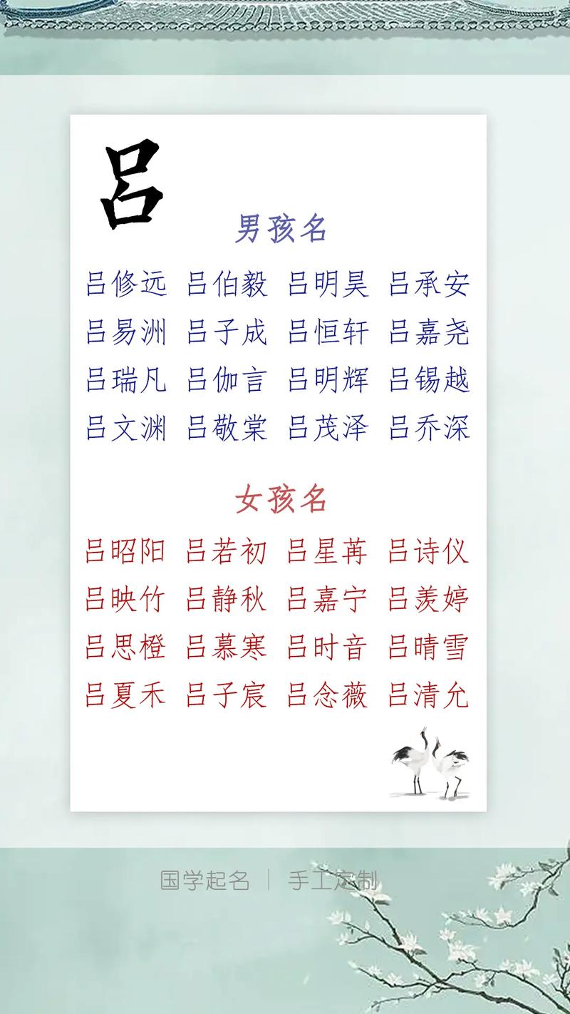 吕姓宝宝名字中五行属木，如何结合风水起个朗朗上口的男宝宝名字？