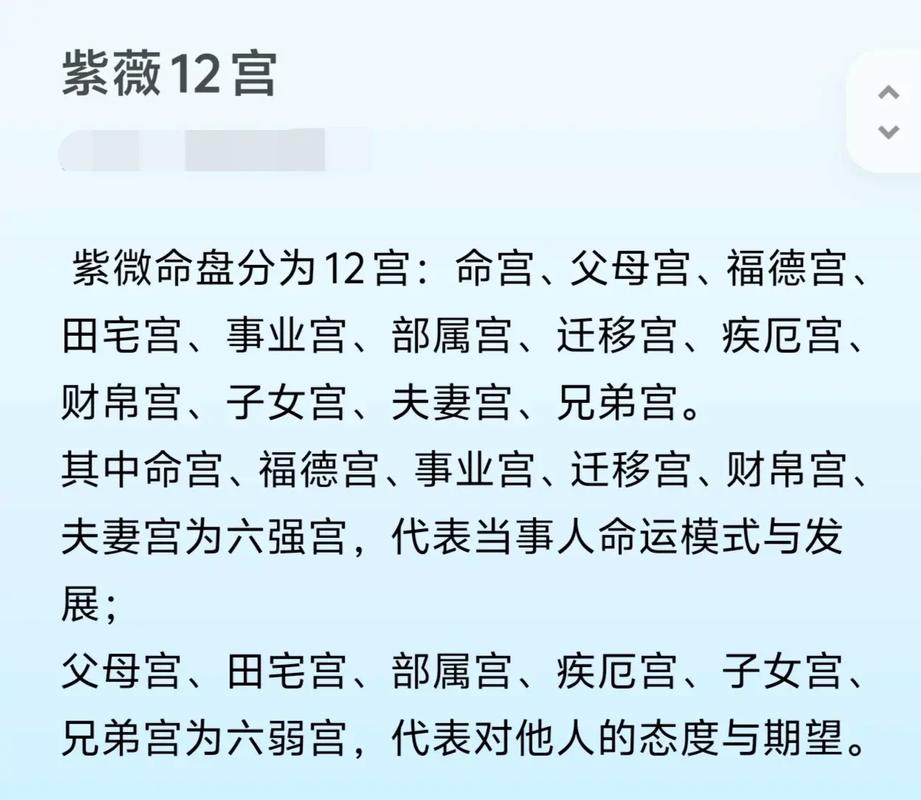 紫微星坐命命盘各宫位代表什么？