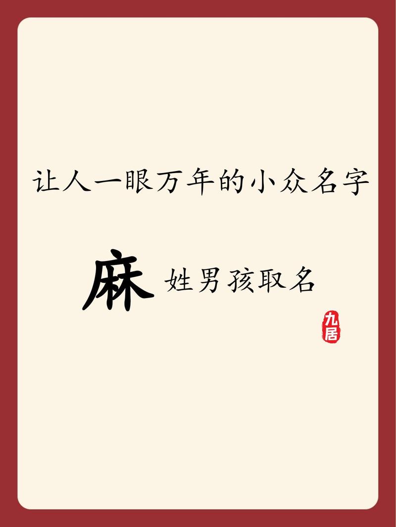 姓麻的男孩起一个有气质的名字，有没有什么好的建议呢？
