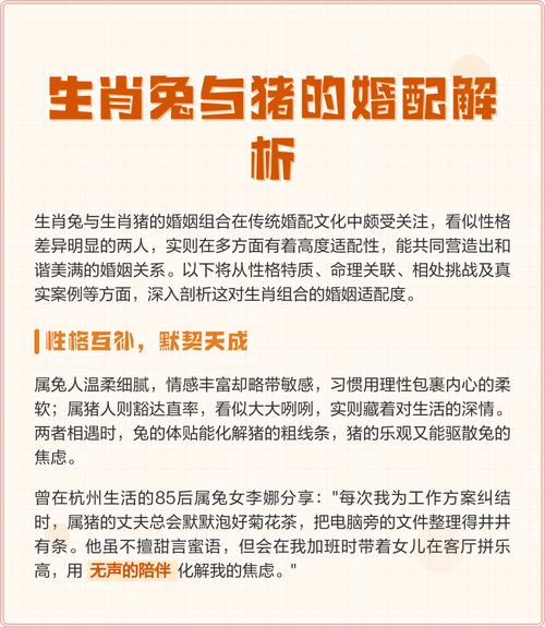 属兔男和属猪女结婚配对是否合适？