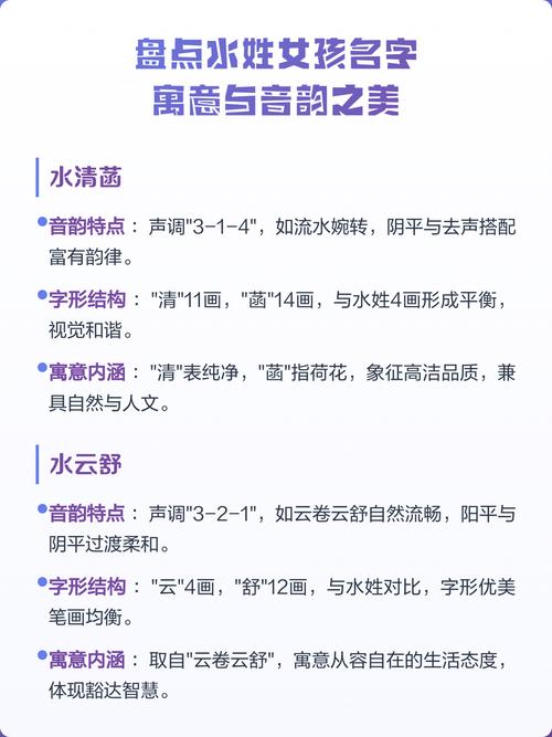 水姓女孩名字中哪个特别优美？