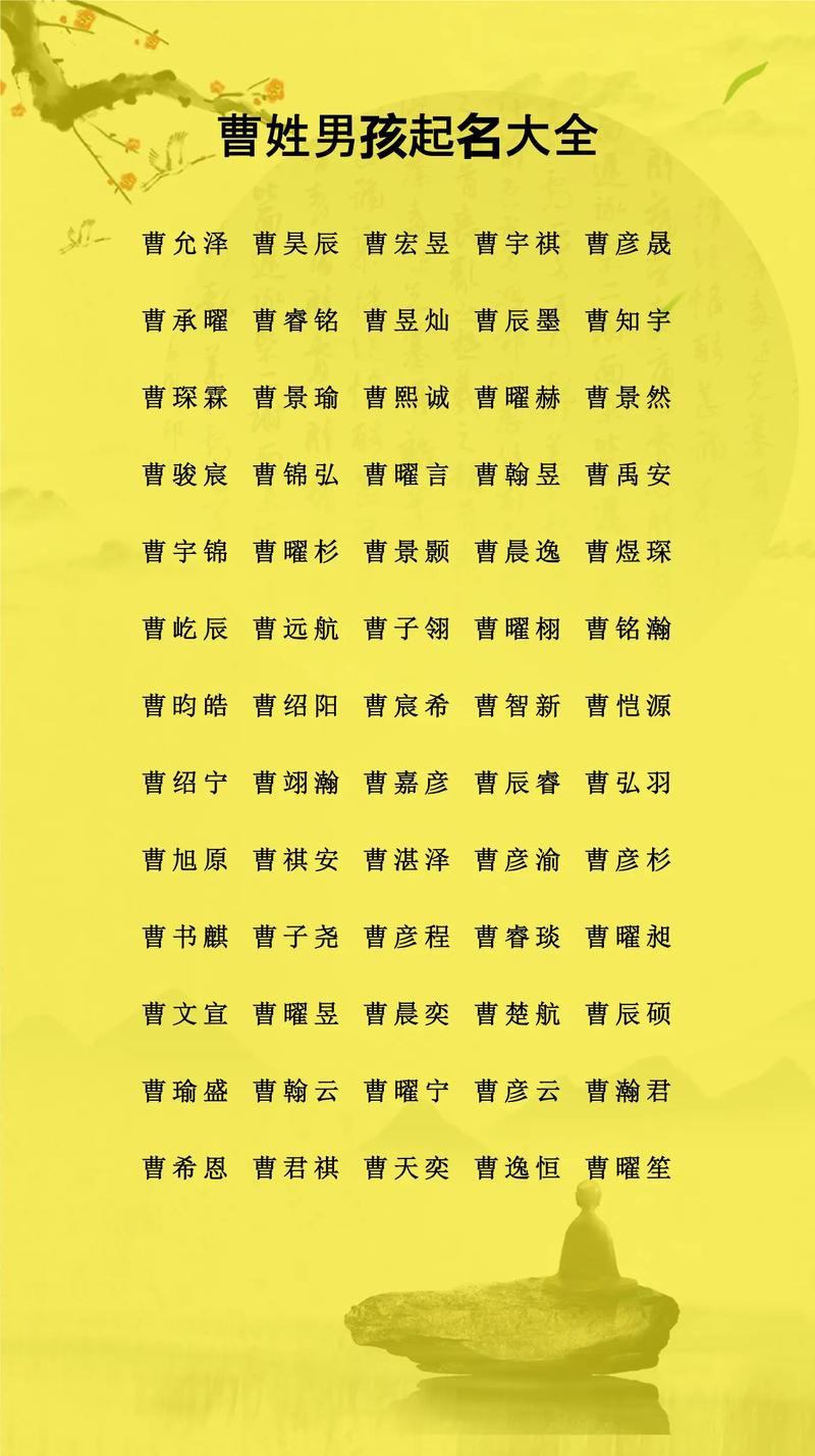 曹姓大气文雅的男孩名字叫什么？有没有什么寓意深刻、朗朗上口的建议呢？