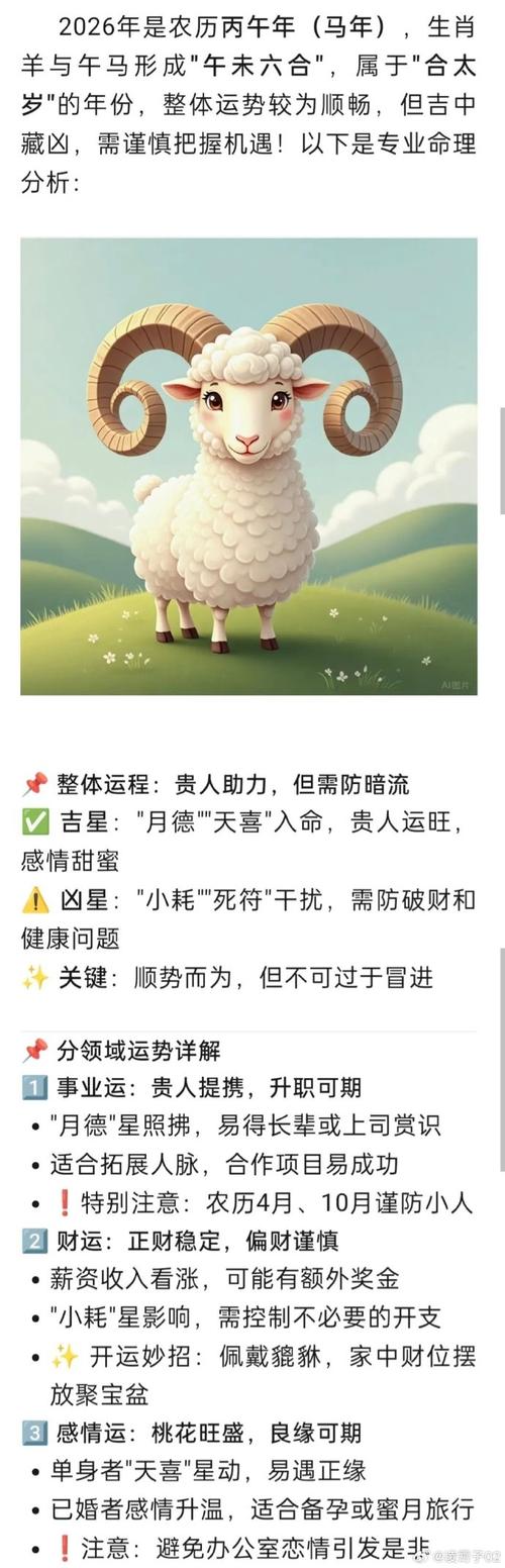 属羊人2026年运势如何？全年运势运程详解？