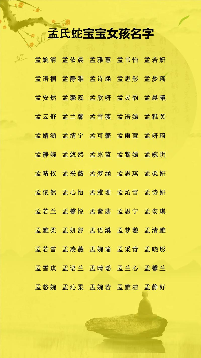孟姓女孩取一个有新意的名字，有没有什么好听的推荐？