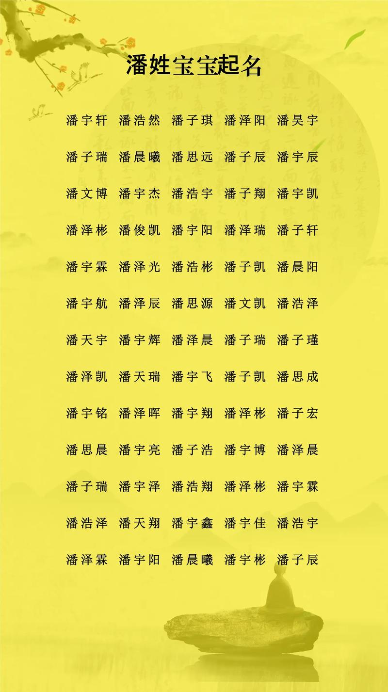 潘姓男宝宝取名时，有没有什么特别吉利的名字推荐呢？