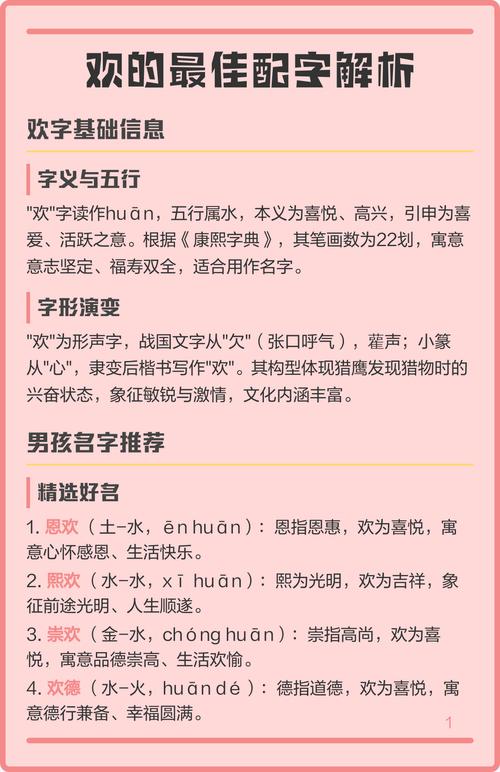 欢字五行属什么？如何根据五行属相为男孩取一个最佳组合的名字？