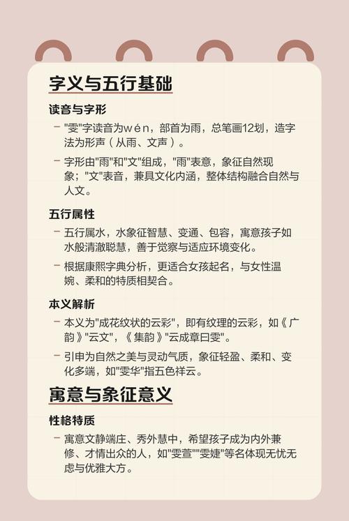 雯字五行属什么女孩取名寓意有哪些？