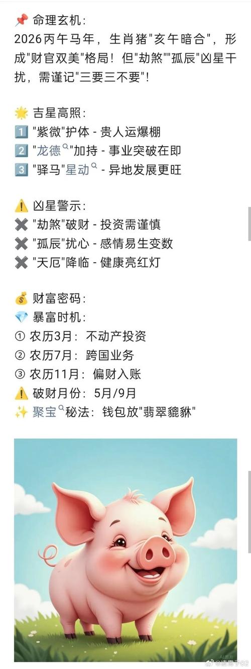 2026年属猪人全年运势和运程具体如何？