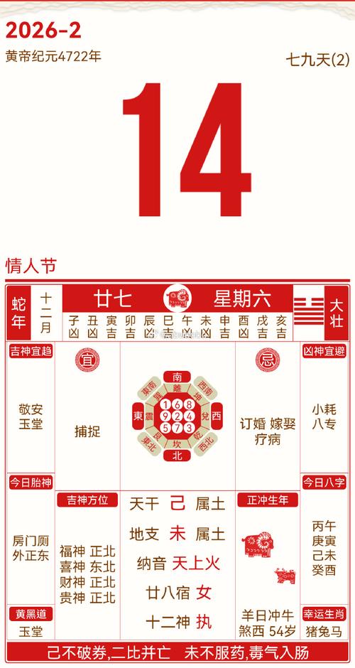 2026年2月14日农历腊月廿七动土黄道吉日，今天动土建房合适吗？