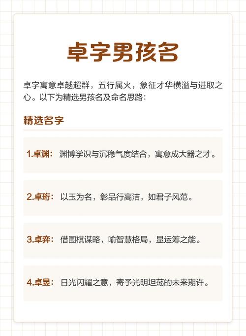 卓字五行属什么？男孩取名用卓字寓意有哪些？