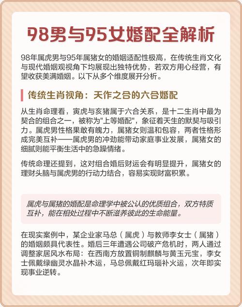 95年猪男与98年虎女结婚，他们的婚姻匹配度如何？