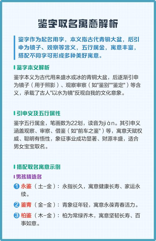 鉴字五行属什么，如何用鉴字为男孩取名寓意美好？