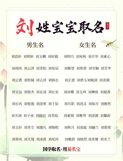 姓刘的女孩取什么含义好的名字？