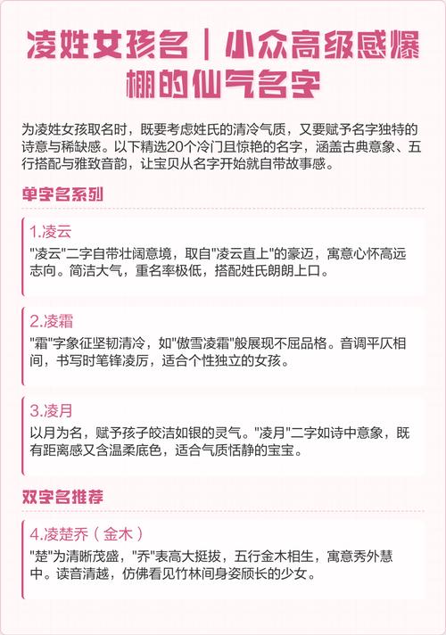 凌姓有寓意女孩名字，可以取什么好听的？