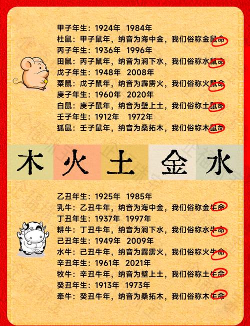 金木水火鼠命和火鼠命分别是哪种命？