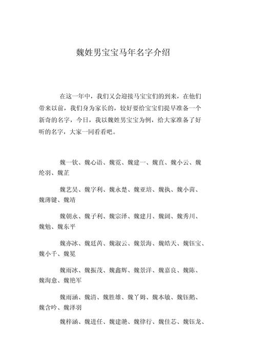 魏姓男宝宝名字中蕴含美好寓意的，有没有什么特别的可以表达出来？