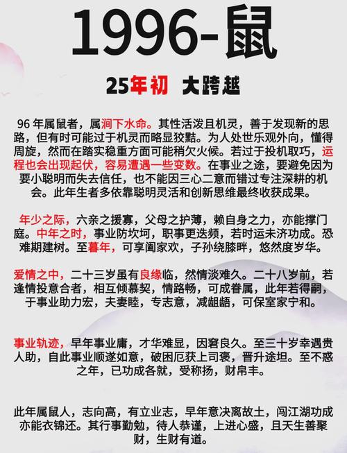 1996年属鼠的男人是否普遍花心？