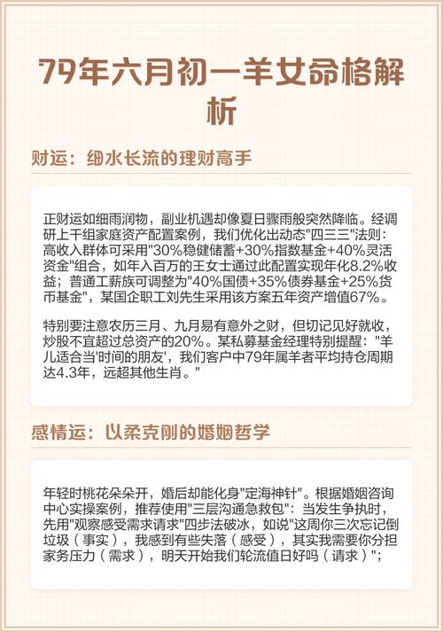 1979年出生属羊的女性命格究竟是怎样的？