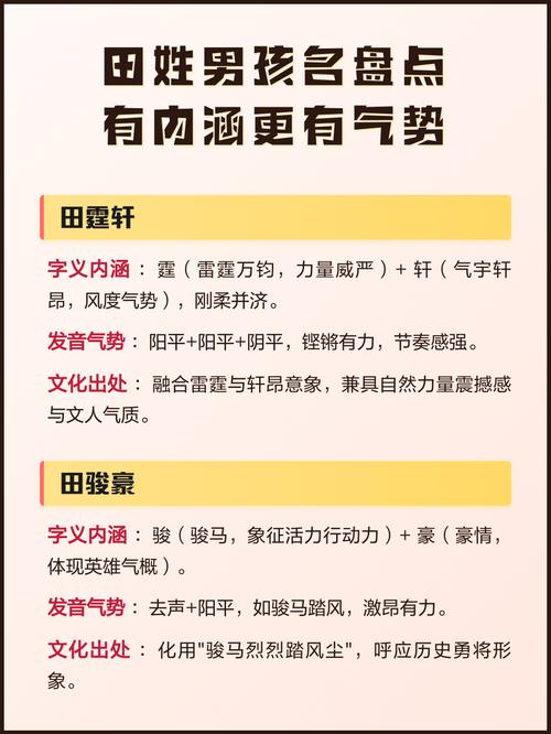 田姓大气文雅的男宝宝名字叫什么？有没有什么寓意深远的名字推荐？