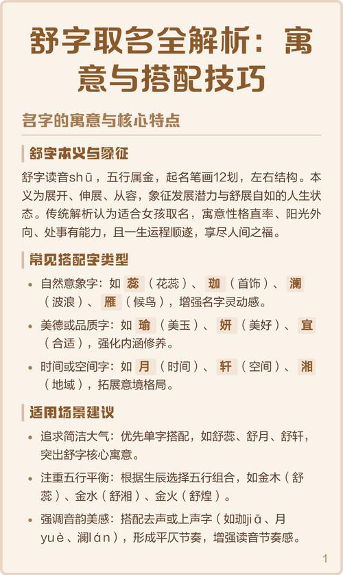 舒字取名寓意女孩，有哪些美好的寓意和含义？
