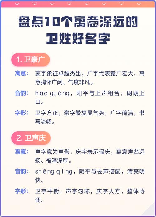 卫姓女孩取名，有没有什么特别吉利的长名字推荐呢？