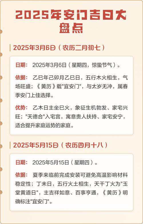 2025年8月1日安门是选好日子装大门的好时机吗？