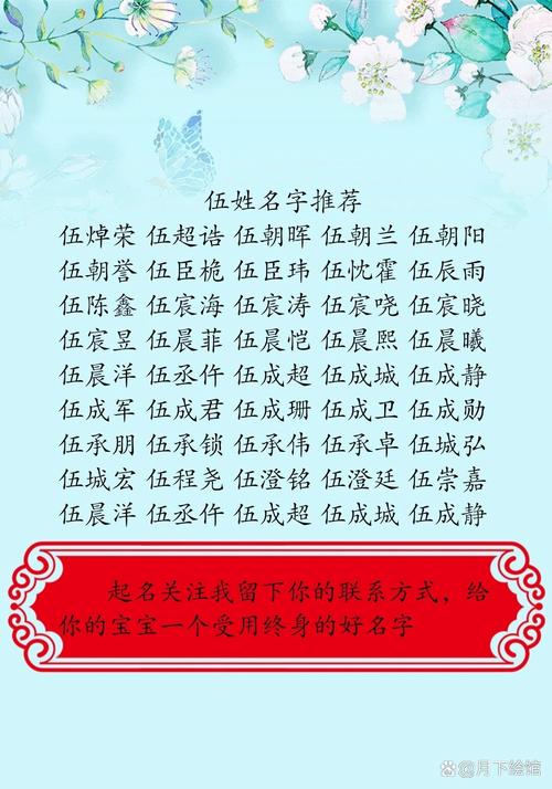 伍姓吉利的男孩名字，有没有什么好听的推荐呢？