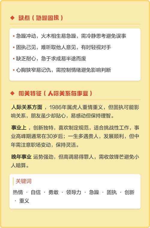 1986年属虎的男人性格特点有哪些？